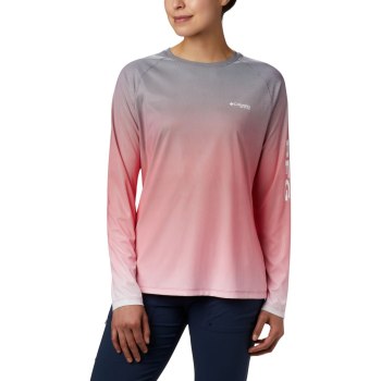 Columbia PFG Tidal Deflector Long Sleeve, Sudaderas Rojos Para Mujer | 206893-VCA